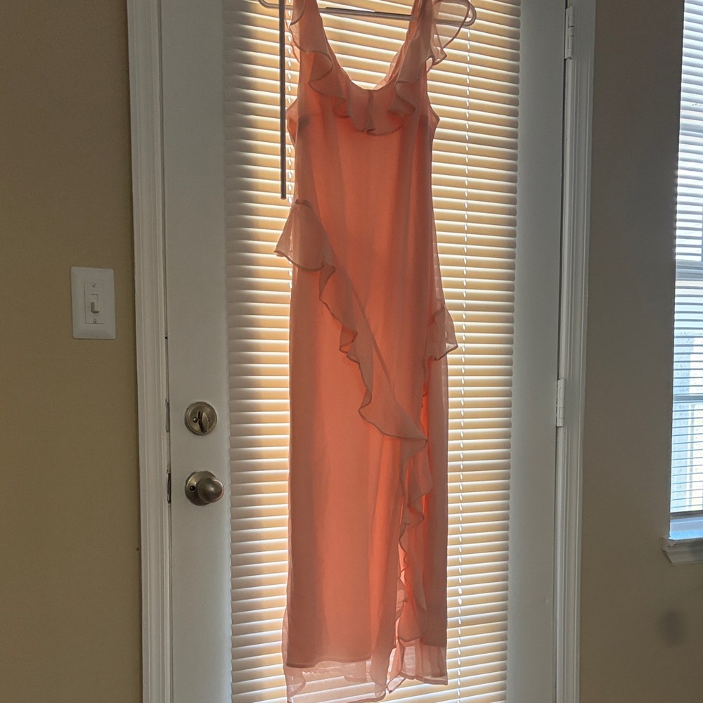 a new day Coral Ruffle Wedding Dress